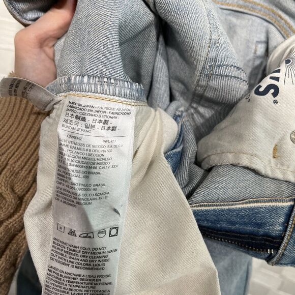 Levi’s Made&Crafted Patch Distressed Selvage Jeans Boyfriend Fit Size 28 - Picture 12 of 14